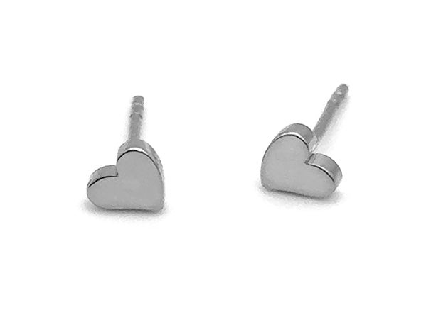 Tiny Curved Heart Stud Earrings