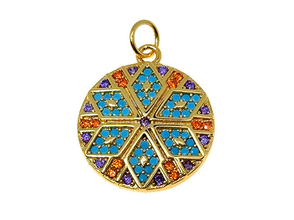 Sparkling Colorful Mosaic Star Pendant