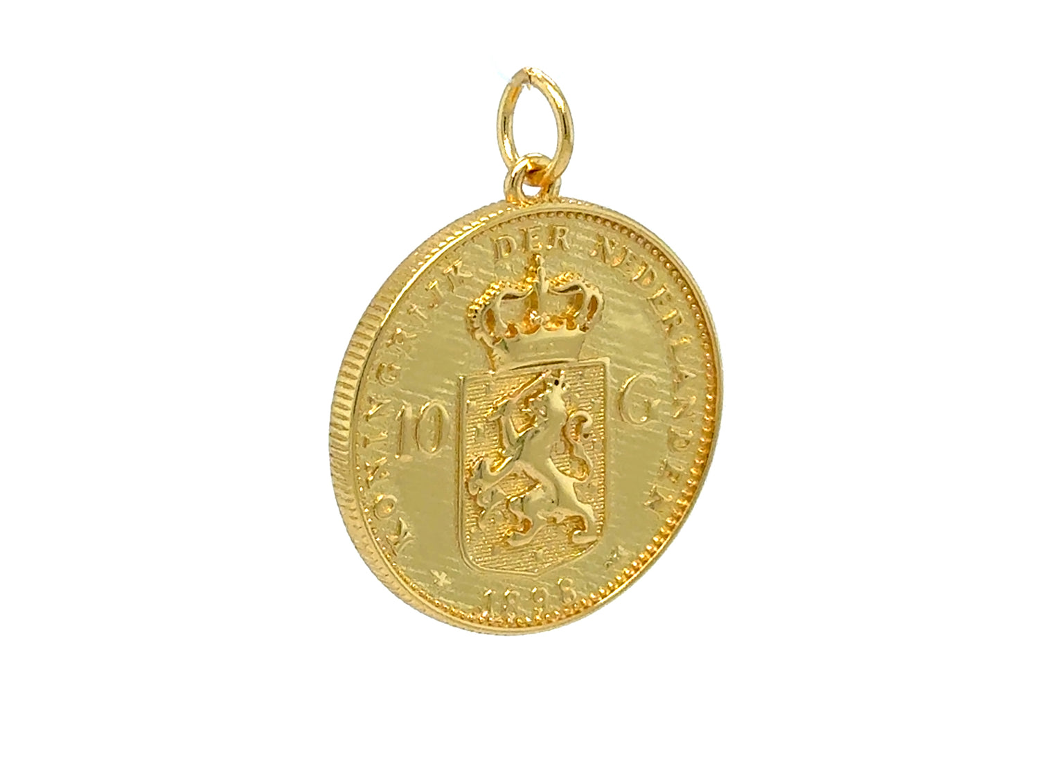 Dutch Tenner Coin Pendant: Wilhelmina Replica (Gouden Tientje)