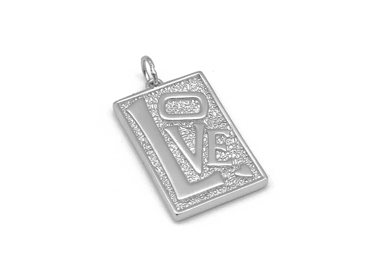 Large Retro Love Rectangle Pendant | LINK, design your own