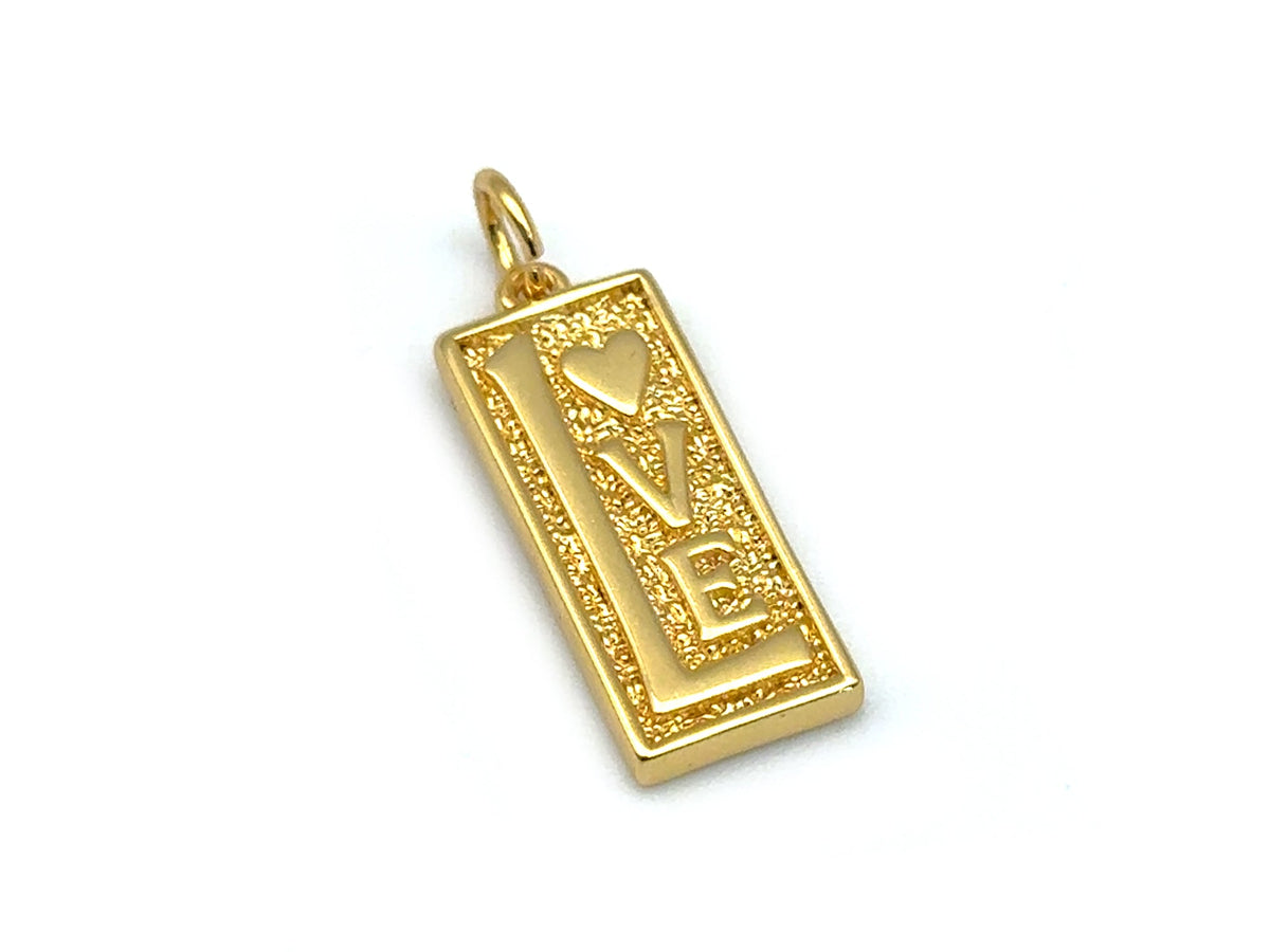 Small Retro Love Rectangle Pendant | LINK, design your own