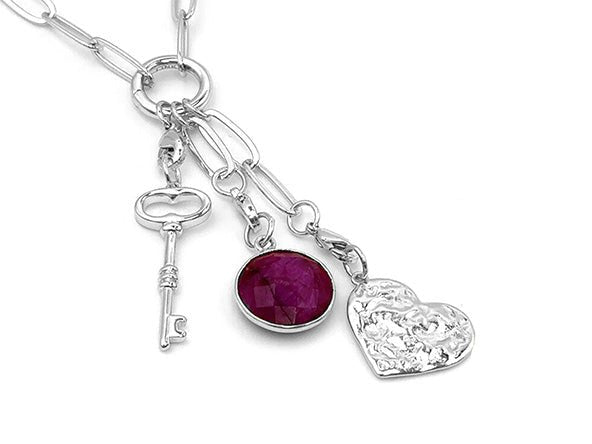Key Hammered Heart Birthstone Set | The Perfect Gift