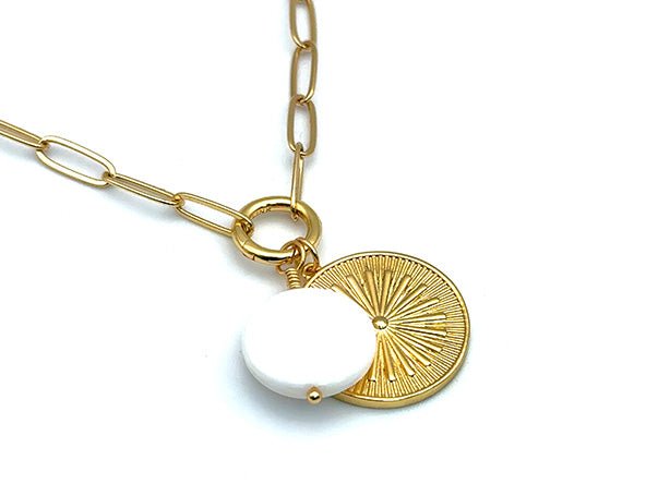 Vintage | Mother of Pearl Coin Pendant | LINK, design your own