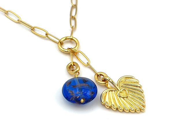 Vintage | Dark Blue Foil Glass Pendant | LINK, design your own