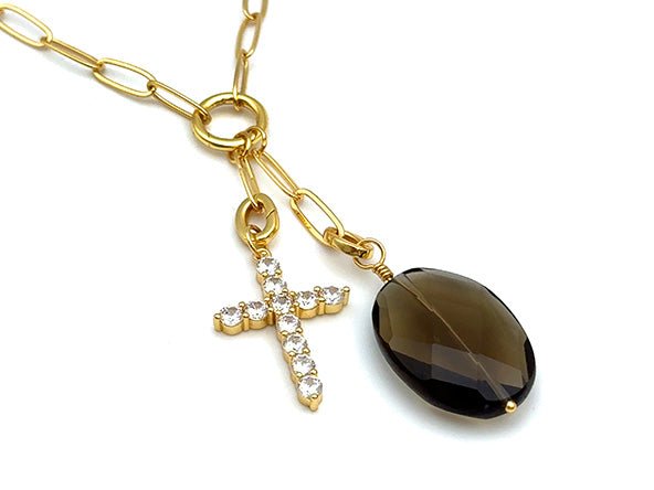 Vintage | Smoky Quartz Oval Pendant | LINK, design your own