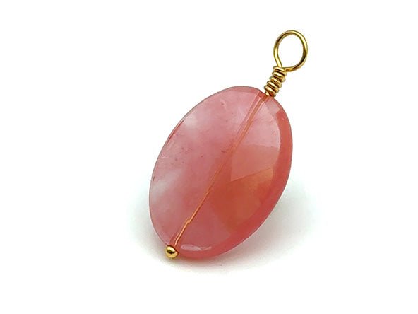 Vintage | Coral Quartz Oval Pendant | LINK, design your own
