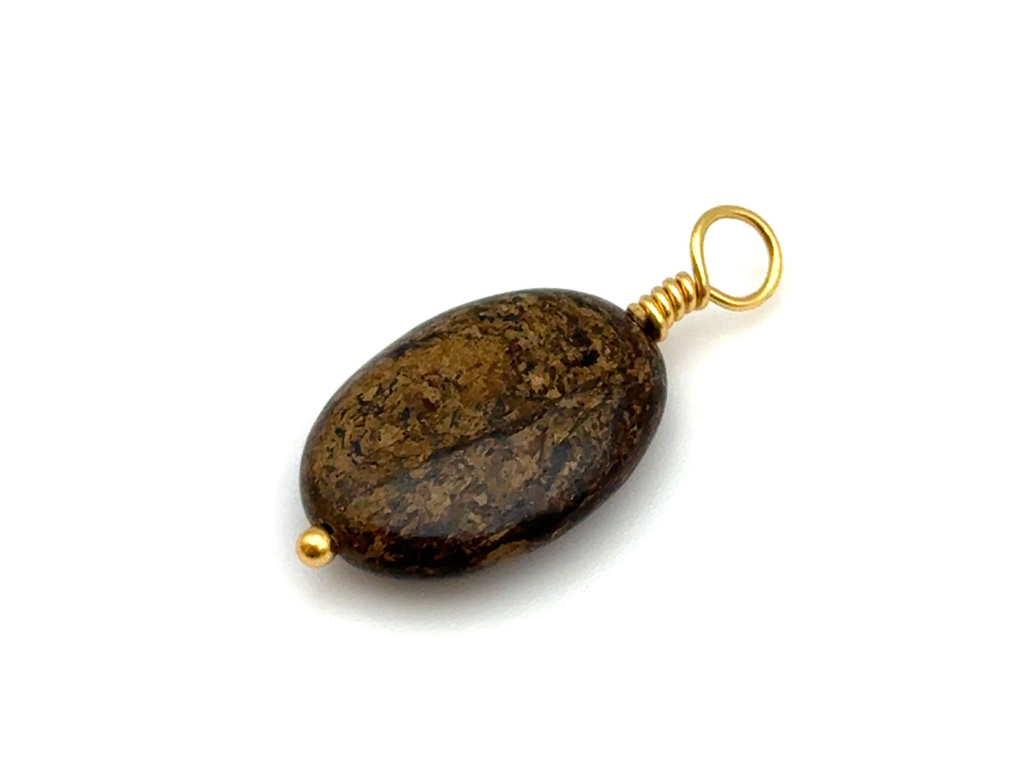 Vintage | Brown Oval Bronzite Stone Pendant | LINK, design your own