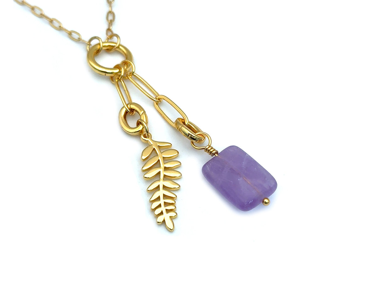 Vintage | Lavender Amethyst Rectangle Pendant | LINK, design your own