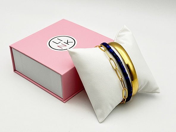 Bold Elegant Radiant Bracelet Set | Lapis Lazuli Blue