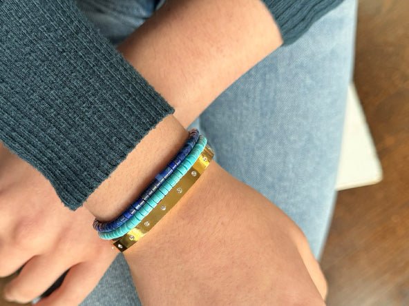 Sparkling Color Crush Bracelet Set | Turquoise & Lapis Lazuli