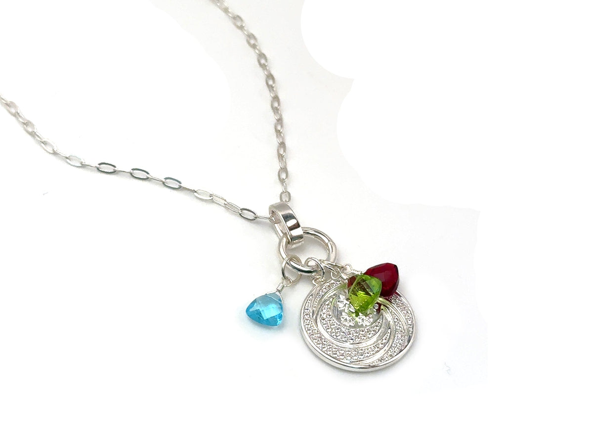 Starlit Moon Tiny Birthstone Charm Necklace | LINK, design your own