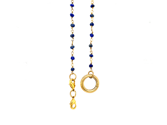 Elegant Gold Lapis Lazuli Stone Rosary Chain