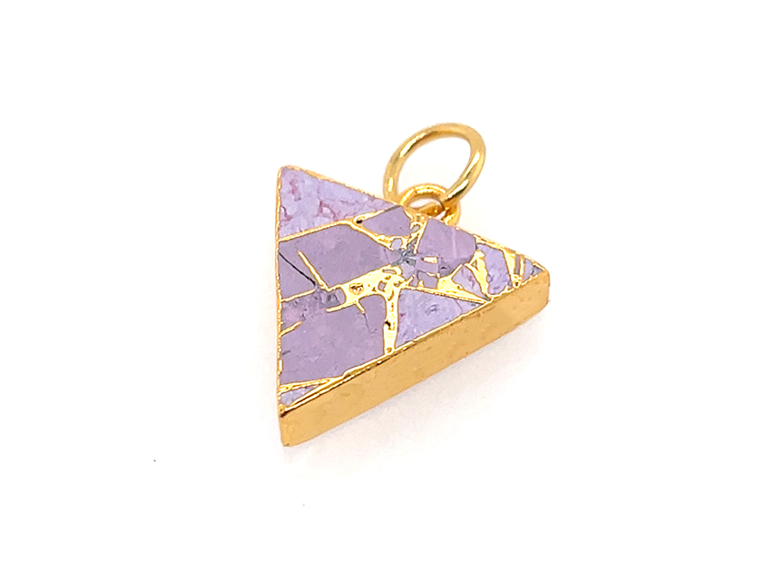Artistic Gold Purple Triangle Pendant