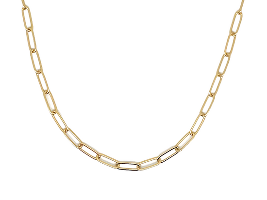 Gold and Silver Paperclip Necklace Chain