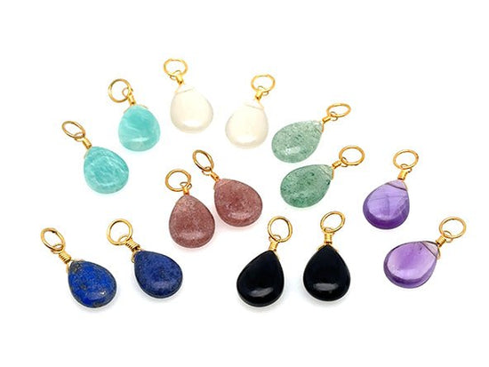 Natural Stone Teardrop Earring Charms | Various Colors | LINK, design your own