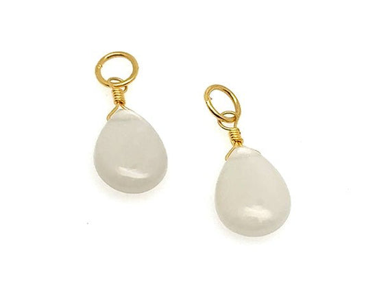 Natural Stone Teardrop Earring Charms | LINK, design your own