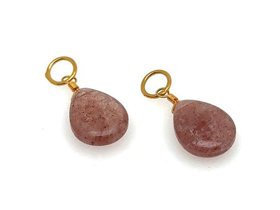 Natural Stone Teardrop Earring Charms | LINK, design your own