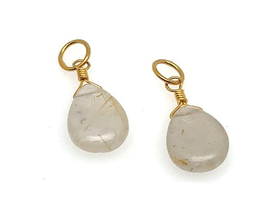 Natural Stone Teardrop Earring Charms | LINK, design your own