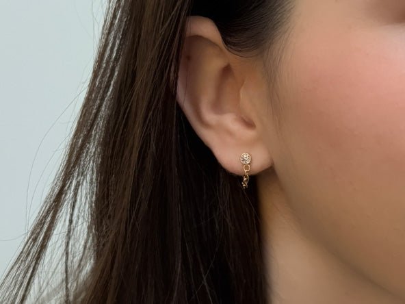 Sparkle Chain Stud Earrings