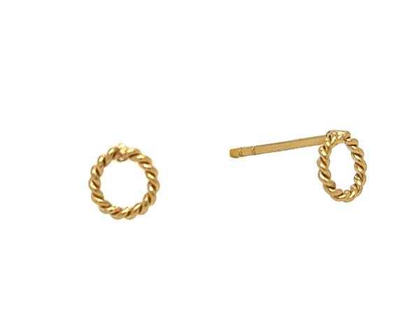 Mini Twist Rope Circle Stud Earrings