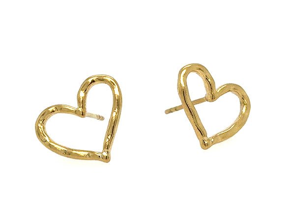 Open Heart Stud Earrings
