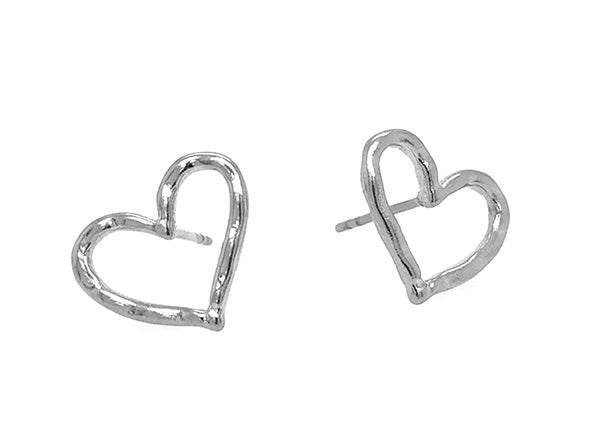 Open Heart Stud Earrings