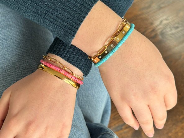 Sparkling Elegant Radiant Bracelet Set | Warm Aventurine