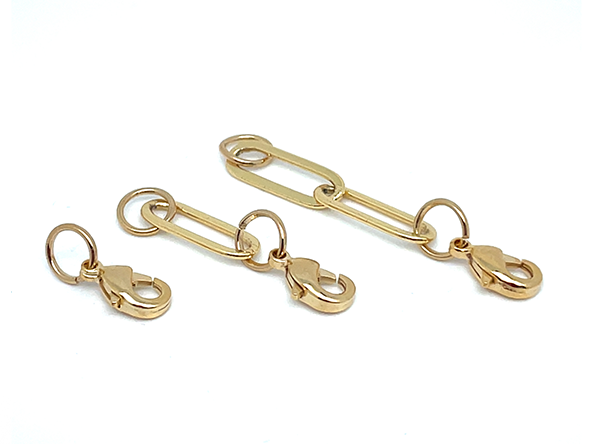 14K Rose Gold 1.65 mm 3 Adjustable Paperclip Chain Extender