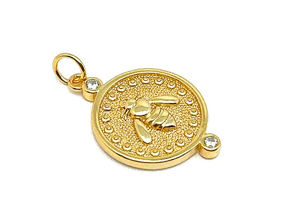 Gold Bee Charm • Great for Earrings • Necklace • Bracelet • Pendant • 3/4  Inch Size