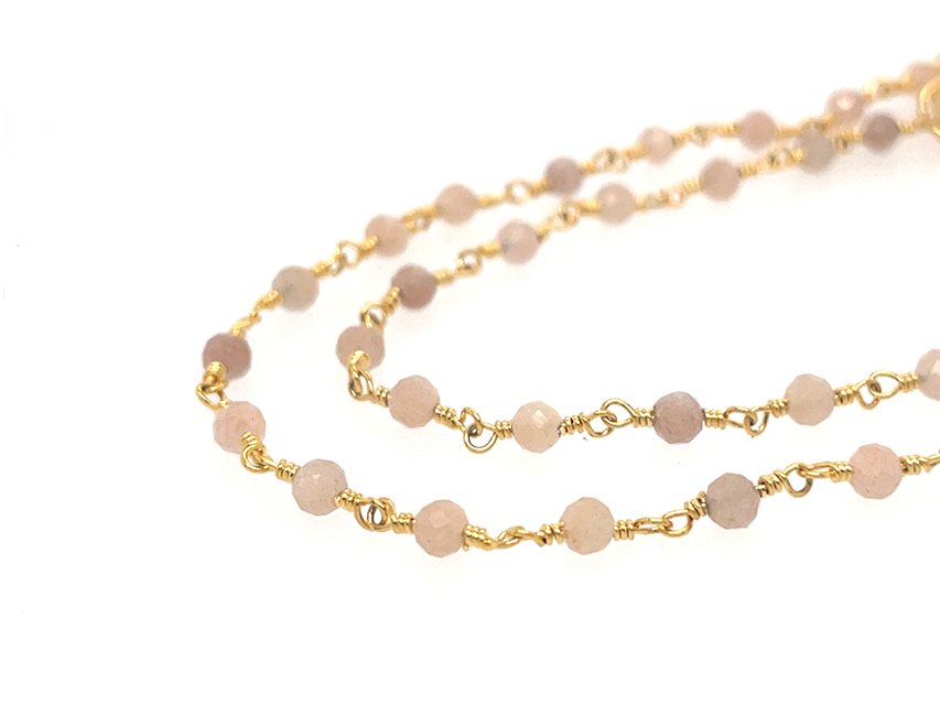 Peach Moonstone Rosary Chain | LINK, design your own