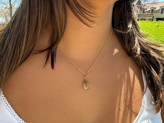 Natural Stone Teardrop | Golden Rutile | LINK, design your own