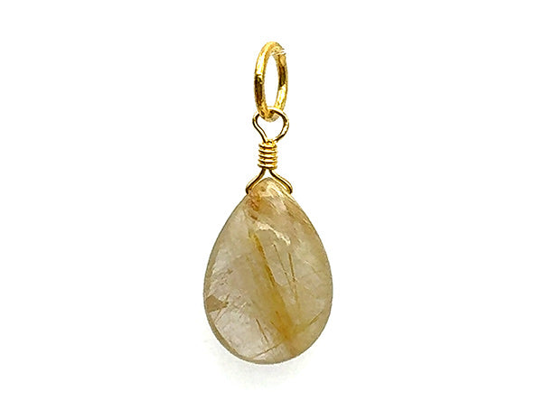 Load image into Gallery viewer, Natural Stone Teardrop | Golden Rutile
