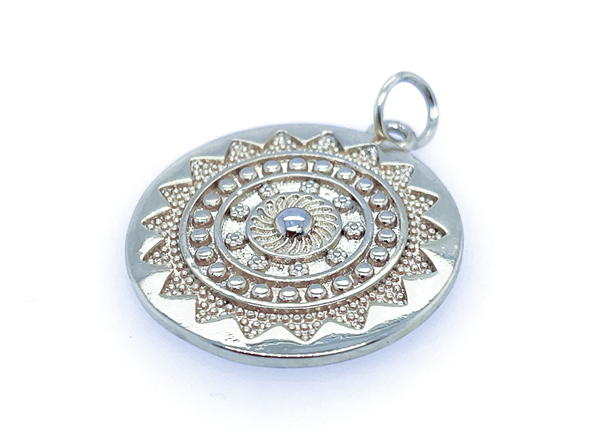 Double Sided Stunning Sundial Pendant | LINK Jewelry, design your own charm  necklace