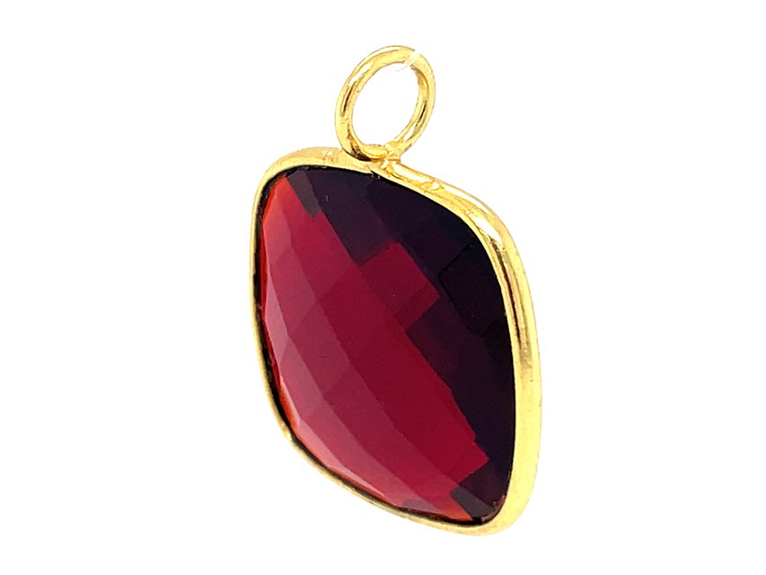 Garnet Red Infinity Square Pendant Gold & Silver | LINK Necklaces