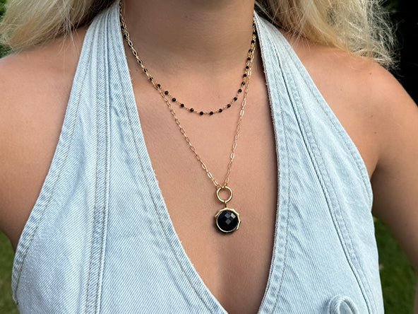 Black Onyx Rosary Chain | LINK, design your own