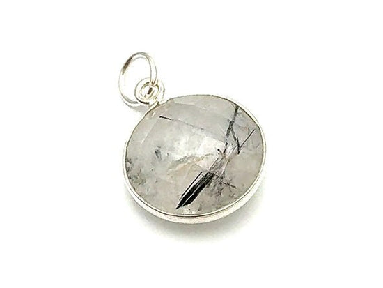 Black Round Rutilated Quartz Pendant | LINK, design your own