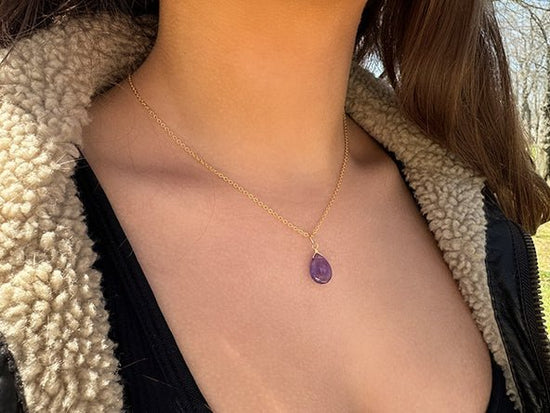 Natural Stone Teardrop | Amethyst | LINK, design your own