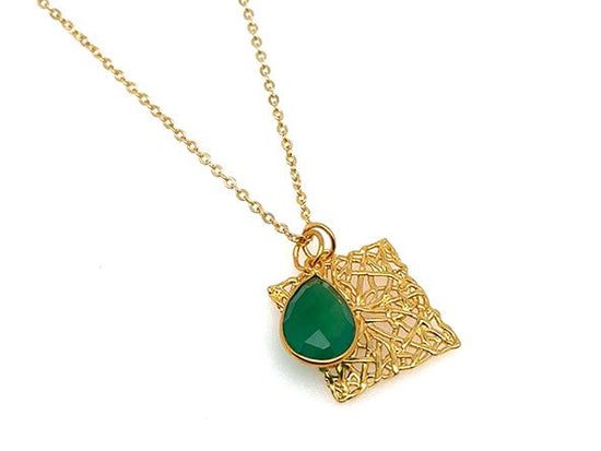 Eye Catching Teardrop | Green Onyx | LINK, design your own