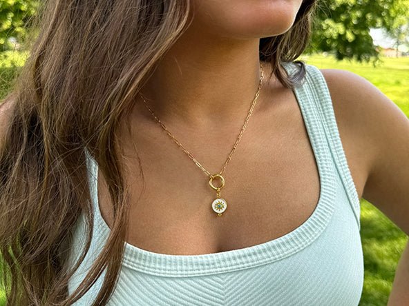 White Sparkling Evil Eye Charm | LINK, design your own