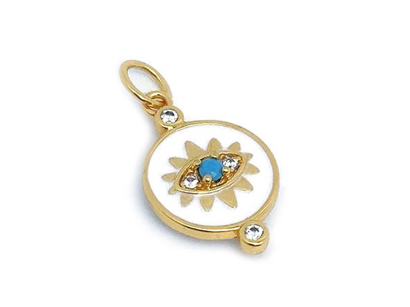 White Sparkling Evil Eye Charm | LINK, design your own