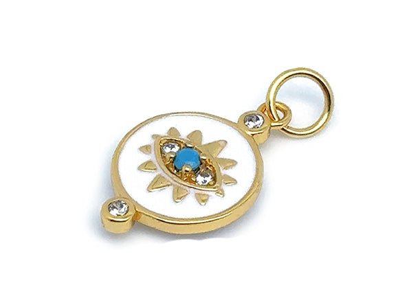 White Sparkling Evil Eye Charm | LINK, design your own