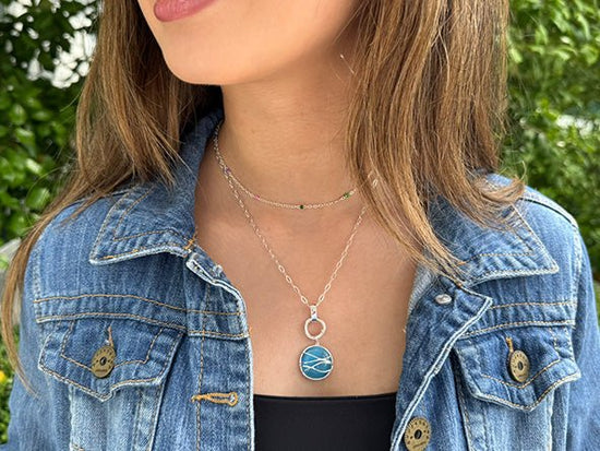 Blue Ocean Wave Pendant