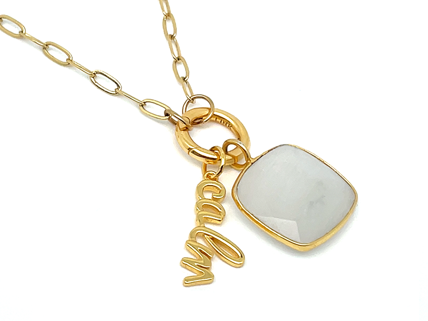 Elegant Calm Word Pendant