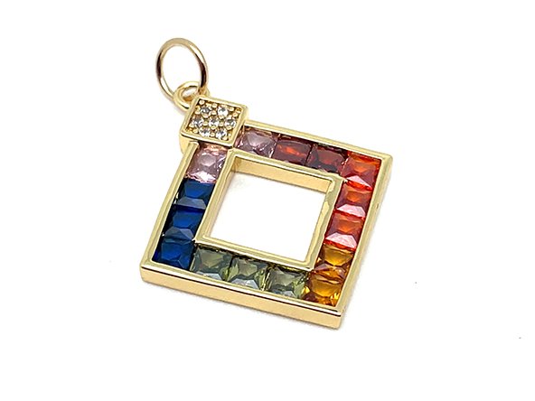 Colorful Stone Square Pendant | LINK, design your own