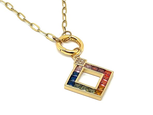 Colorful Stone Square Pendant | LINK, design your own