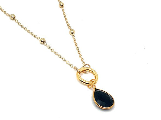 Eye Catching Teardrop | Natural Black Onyx | LINK, design your own