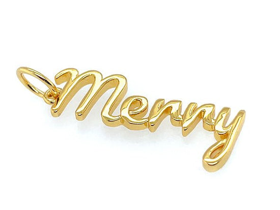 Elegant Merry Word Pendant | LINK, design your own