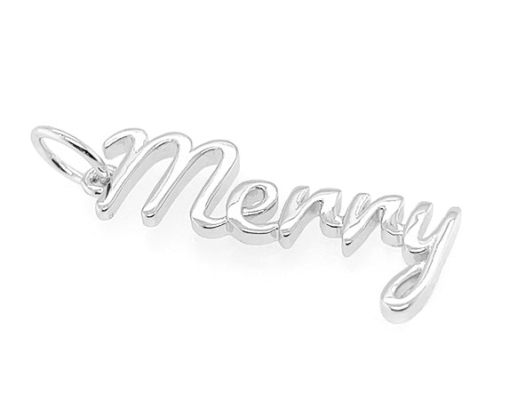 Elegant Merry Word Pendant | LINK, design your own