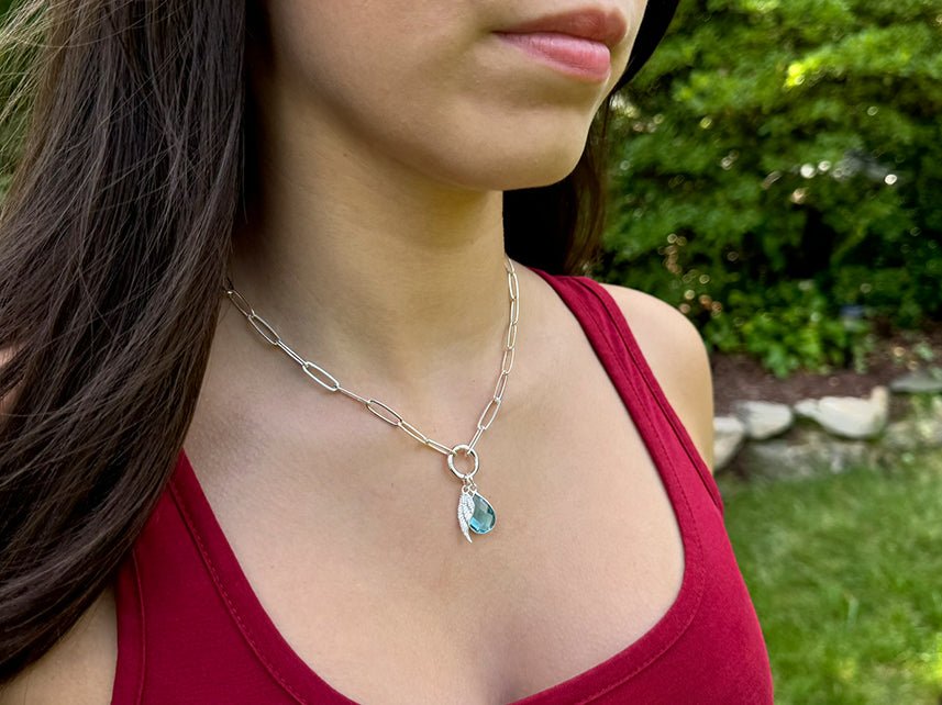 Eye Catching Teardrop | Aqua Blue Quartz | LINK, design your own