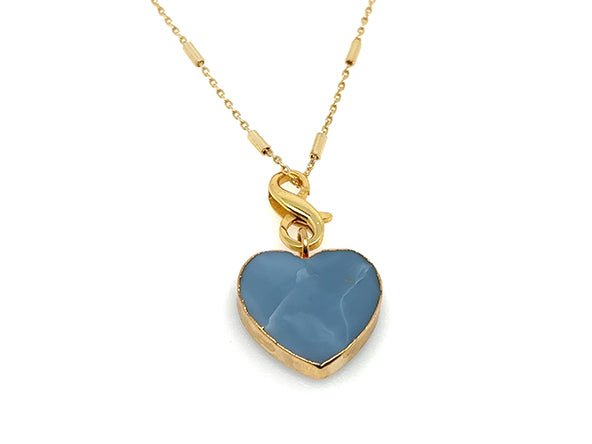 Timeless Heart Pendant | Natural Blue Opal | LINK, design your own